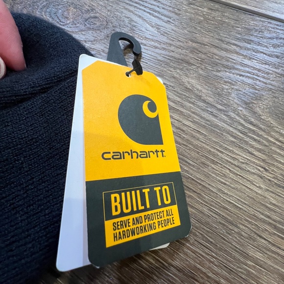 Carhartt Women's Navy Blue Beanie Floral Carhartt Patch NWT Winter Style - Picture 4 of 5